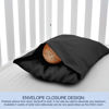 Picture of EXQ Home Toddler Pillowcases 13x18 Travel Pillow Case Set of 2, Small Pillow Case for Baby Pillow Sized 12x16, 13x18, Kids Pillowcases 2 Pack Machine Washable (Black)