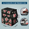 Picture of Car Trash Can Leak Proof Car Trash Bag Waterproof Car Garbage Can with Lid for SUV Front Seat Multipurpose Car Hanging for Headrest Collapsible and Portable with Storage Mesh Pocket, Flower