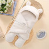 Picture of Nunibum Baby Swaddle Blanket Boys Girls Cute Bear Plush Essential Receiving Blanket Ultra-Soft Newborn Registry Sleeping Wraps for Infant 0-6 Months - White