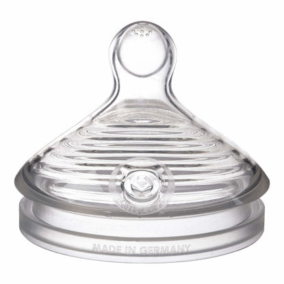 Picture of NUK Simply Natural Baby Bottle Nipples - Medium Flow, Silicone, Extra Soft, Anti-Colic Air System, BPA-Free, Pack of 2