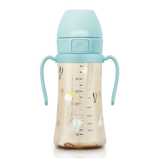 Picture of GROSMIMI Flip Top Spill Proof Sippy Cup, PPSU, BPA Free, 10 oz, Stage 2 Straw for Toddlers (Air Balloon)