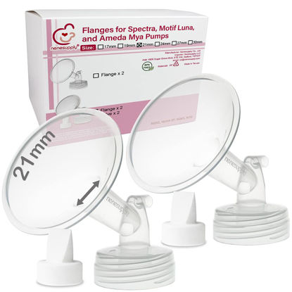 Picture of Nenesupply 21mm Flange and Duckbil Valves Compatible with Spectra S1 Spectra S2 Breastpump Replacement to Spectra Pump Parts and Spectra Flange Replace Spectra Duckbill Valves and Spectra 21mm