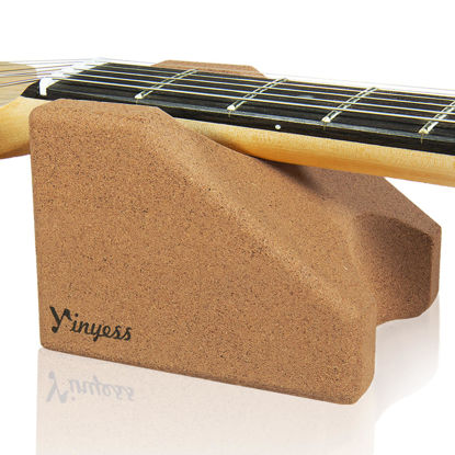Picture of Guitar Neck Rest, Natural Cork Guitar Neck Support Pillow Cradle Holder, String Instrument Luthier Tool for String Changing, Repair, Cleaning, Guitar Workstation, Guitar Accessories