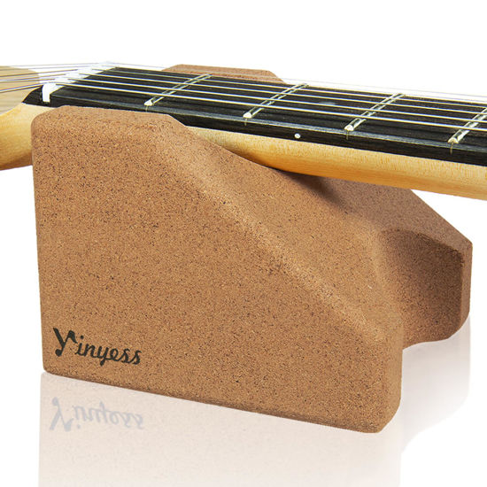 Picture of Guitar Neck Rest, Natural Cork Guitar Neck Support Pillow Cradle Holder, String Instrument Luthier Tool for String Changing, Repair, Cleaning, Guitar Workstation, Guitar Accessories