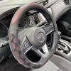 Picture of PINCTROT D Shaped 14.5-15 Inch Steering Wheel Cover Great Grip with 3D Honeycomb Anti-Slip Design, Flat Bottom 14.5-15 Inch (Wine Red)