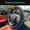 Picture of PINCTROT D Shaped 14.5-15 Inch Steering Wheel Cover Great Grip with 3D Honeycomb Anti-Slip Design, Flat Bottom 14.5-15 Inch (Wine Red)