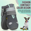 Picture of SlowTon Dog Shoes for Large Small Medium Dogs - Breathable Dog Boots for Summer Hot Pavement, Paw Protector for Outdoor Walking Winter Snow, Anti-Slip Rubber Dog Booties for Hardwood Floor (Grey, 5)