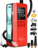 Picture of Nature Hero Tire Inflator Portable Air Compressor,150 PSI car tire air Pump Portable with Digital LCD Pressure Gauge,Electric Air Pump for Motorcycle Tires,Bicycle Tires and Balls,Red