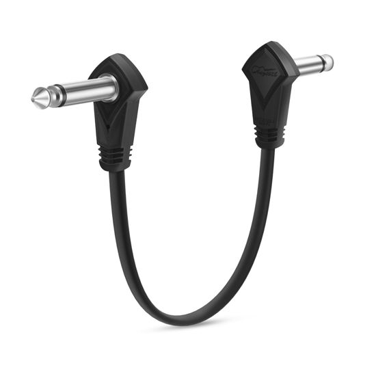 Picture of Augioth 36 Inch Guitar Patch Cables, 95 cm Black Guitar Pedal Cable Effect Cable Cord, 1/4" inch TS Low Profile Right Angle Patch Cable for Guitar Effect Pedal