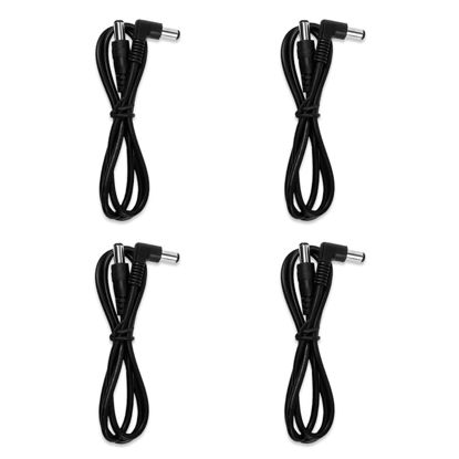 Picture of Godtone 4 Pack Guitar Effect Pedal DC Cable 5.5mm x 2.1mm Power Lead Cord, 60CM Male to Male (4 Power Cable)