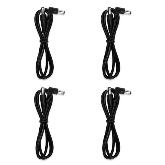 Picture of Godtone 4 Pack Guitar Effect Pedal DC Cable 5.5mm x 2.1mm Power Lead Cord, 60CM Male to Male (4 Power Cable)
