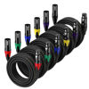 Picture of EBXYA XLR Cables, 6 Feet 6-Pack XLR Male to Female Microphone Cable, 3-Pin Balanced XLR Speaker Cable, Multi-Colored Mic Cord for Mic Mixer, Speaker Systems, Radio Station, Podcast
