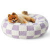 Picture of Lesure Donut Small Dog Bed - Round Cat Beds for Indoor Cats Calming Pet Beds, Cute Modern Beds with Jacquard Shaggy Plush & Anti Slip Bottom, 23 Inch, Purple