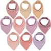 Picture of DiaperSquad's 10-Pack Baby Bibs for Drooling and Teething, Bibs for Boys, Baby Girl - Solid Cotton Baby Drool Bibs (Girly Solids - 100% Muslin)