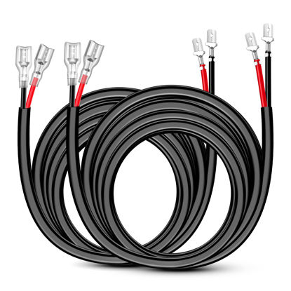 Picture of Nilight 2PCS 14 AWG 10 Feet Wiring Harness Extension Kit for LED Light Bar Work Light Bar Led Pods Off Road Auxiliary Ditch A-Pillar Lights Driving Fog Boat Lighting