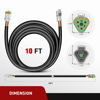 Picture of Nilight 2PCS 16 AWG 10 Feet 3 Pin DT Connector Wiring Harness Extension Kit Plug and Play for Dual Light Mode Off Road LED Pod Light Bar DRL Driving Auxiliary Reverse Boat Light