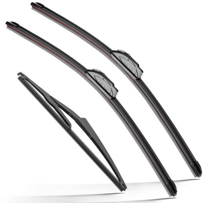 Picture of RAINTOK Windshield Wiper Blades Replacement for Nissan Rogue 2008 2009 2010 2011 2012 2013 / Nissan Rogue Select 2014 2015 Original Factory Quality Front Rear Wipers Blade Set - 26" 14" 12"