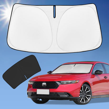 Picture of ZOIBV for Honda Accord 2023-2024 2025 Sun Shade Sunshade Windshield Cover, 4-Layer Front Window Shade Custom Fit for Honda 11th Gen Sun Visor 240T Foldable Shade Blocks UV Rays Car Accessories