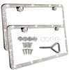 Picture of SunplusTrade Bling License Plate Frame for Women 2 Pack Sparkly License Plate Frames Bedazzled Diamond Rhinestone Crystals (Silver)