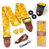 Picture of Guitar Strap For Acoustic Guitars , Electric Guitars and Bass Yellow Spring, Includes 2 Strap Locks To Keep Your Guitar Safe Adjustable Guitar Strap & 2 Unique Picks and Pick Pocket Guitar Accessories