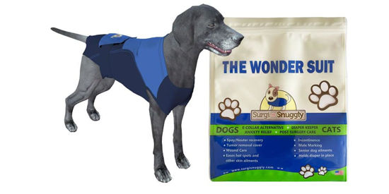 Picture of SurgiSnuggly Veterinary Invented Dog Surgical Recovery Suit for Female or Male Dogs,Spay, Neuter Onesie,The Original Surgical Recovery Bodysuit for After Surgery Small, Medium, Large Dogs 2XL-S-BB