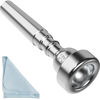 Picture of Silver Trumpet Mouthpiece 5C Trumpet Mouthpiece with Box Cleaning Cloth Compatible with Yamaha Bach Conn King Musical Instruments for Beginners and Professional Players （5C silver）