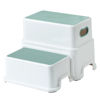 Picture of Victostar 2 Step Stool for Kids, Anti-Slip Sturdy Toddler Two Step Stool for Toilet Potty Training, Bathroom,Kitchen (Green-White)