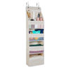 Picture of Univivi 5-Shelf Over Door Hanging Organizer Fabric Door Storage with 4 Large Pockets and 3 Small PVC Pockets Wall Mount Hanging Storage Organizers (Beige)