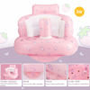 Picture of Inflatable Baby Chair, AirSwim Baby Inflatable Seat for Babies 3 Months and Up Summer Inflatable Baby Seat for Sitting Up, Blow Up Baby Floor Seat with Built in Air Pump, Strawberry