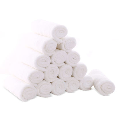 Picture of Cute Castle Ultra-Soft Baby Washcloths, 16 Pack - 9" by 9", Gentle on Sensitive Skin for Face and Body, Plush, Super Absorbent Wash Clothes for Girls and Boys, White