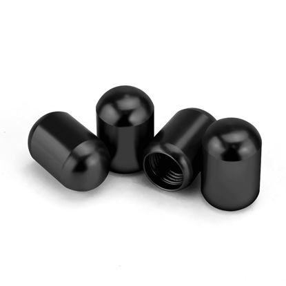 Picture of JUSTTOP 4PCS Car Tire Valve Stem Caps, Air Caps Cover, Universal for Cars, SUVs, Bike, Trucks and Motorcycles, Car Wheel & Tire Exterior Accessories-Black