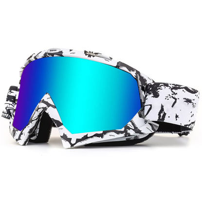 Picture of BATFOX Dirt Bike ATV Goggles Motorcycle Gear Riding Motocross Dirtbike 4-Wheeler MX DH Accessories Goggles Glasses for Men Women Youth UV400 Protection Dust-proof Anti-Slip Strap