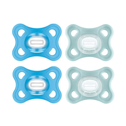 Picture of MAM Comfort Pacifiers, Newborn Pacifiers, 4 Count, MAM Pacifiers 3-12 Months, Best Pacifier for Breastfed Babies, Boy Silicone Pacifier