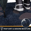 Picture of PURRUGS Dirt Trapper Door mat 32" x 70", Non-Skid/Slip Machine Washable Microfiber Entryway Rug, Dog Door Mat, Super Absorbent Welcome mat for Muddy Wet Shoes and Paws, Navy Blue