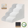 Picture of EHEYCIGA Curved Dog Stairs for High Beds 19.7" H, 4-Step Dog Steps for Small Dogs and Cats, Pet Stairs for High Bed Climbing, Non-Slip Balanced Pet Step Indoor, Light Grey