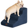 Picture of EHEYCIGA Curved Dog Stairs for Small Dogs 15.7" H, 3-Step Dog Steps for Couch Sofa and Chair, Pet Stairs for Cats, Non-Slip Balanced Pet Steps Indoor, Navy