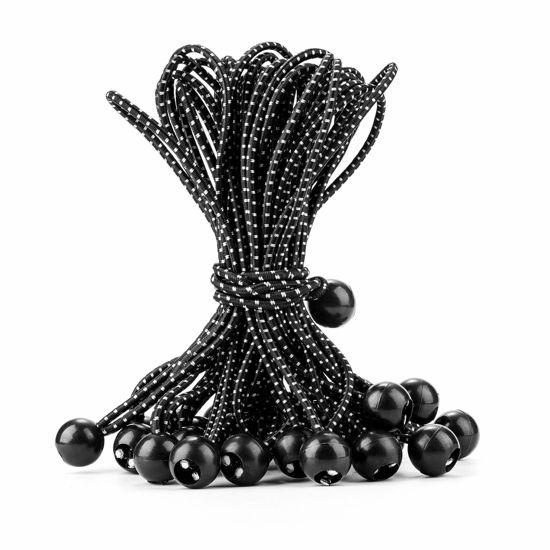 Picture of Cartman Ball Bungee Cords, 30pk 11 Inch Canopy Ties, Black