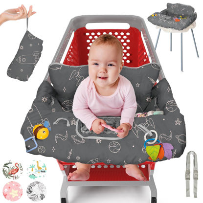 Picture of Shopping Cart Cover for Baby PILLANI, Baby Registry Items, High Chair Cover for Restaurant Seat, Grocery Cart Cover for Baby Girl/Boy, Buggy Covers for Babies, Toddler Cart Cover, Infant Cart Hammock