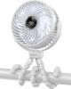Picture of Bearwind Portable Stroller Fan for Travel, LED Night Light Clip on Fans Operated by Rechargeable Battery, Cordless Fan with Tripod Car Seat Baby Pram (White)