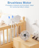 Picture of Bearwind Portable Stroller Fan for Travel, LED Night Light Clip on Fans Operated by Rechargeable Battery, Cordless Fan with Tripod Car Seat Baby Pram (White)