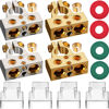 Picture of SUNMORN Battery Terminal Connectors, 0/2/4/6/8/10 AWG Battery Terminals, Heavy Duty Car Battery Terminal, Top Post Multiple Battery Terminal (Silver+Gold)