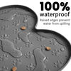Picture of PWTAA Dog Food Mat Anti-Slip Silicone Dog Bowl Mat Thicker Pet Placemat Waterproof Cat Feeder Pad with Raised Edge Puppy Kitten Feeding Mats Suitable Small Medium-Sized Dogs Cats Eating Tray