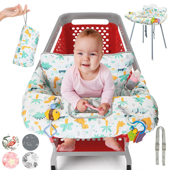 Picture of Shopping Cart Cover for Baby PILLANI, High Chair Covers for Baby Restaurant Seat, Grocery Cart Cover for Baby Boy, Cotton Buggy Covers for Babies, Baby Cart Hammock for Infant Chair, Seat Cover Items
