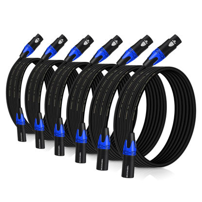 Picture of BEZOKABEL XLR Cables, XLR Microphone Cables 6 ft 6 Packs Balanced XLR Speaker Cable Male to Female 3-Pin for Microphone Audio Mixer Speaker System (6 Pack)