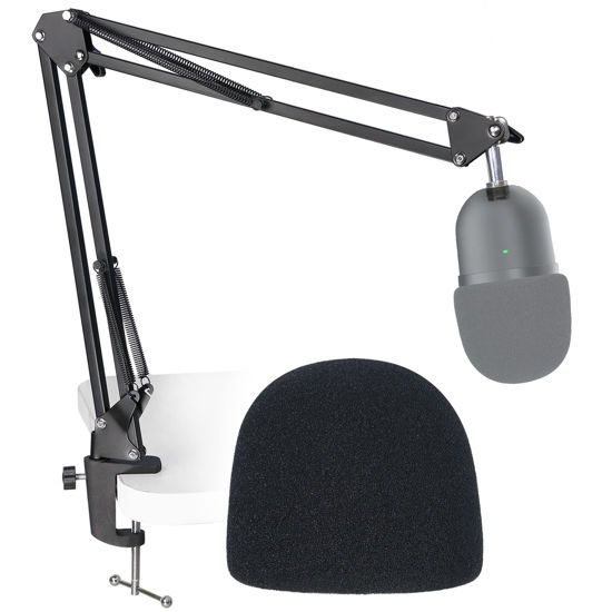 Picture of Seiren Mini Boom Arm Mic Stand with Pop Filter, Adjustable Suspension Boom Scissor Arm Stand with Pop Filter for Razer Seiren Mini USB Streaming Microphone by SUNMON