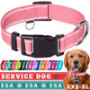 Picture of TECEUM Reflective Pet Collar - Pink - L - Basic Nylon Dog Collar - Quick Release Buckle - Fits Small, Medium and Large Dogs, Puppies, Cats - ESA & Service Dog Options