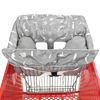 Picture of Soft Pillow Attached 2-in-1 Shopping Cart and High Chair Cover for Baby, Cotton Padded Cart Cover, Fold'n Roll Style, Portable with Carry Bag (Gray Seaworld)