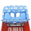 Picture of Soft Pillow Attached 2-in-1 Shopping Cart and High Chair Cover for Baby, Cotton Padded Cart Cover, Fold'n Roll Style, Portable with Carry Bag (Blue Elephant)
