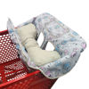 Picture of Soft Pillow Attached 2-in-1 Shopping Cart and High Chair Cover for Baby, Cotton Padded Cart Cover, Fold'n Roll Style, Portable with Carry Bag (Gray Owl)