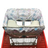 Picture of Soft Pillow Attached 2-in-1 Shopping Cart and High Chair Cover for Baby, Cotton Padded Cart Cover, Fold'n Roll Style, Portable with Carry Bag (Gray Owl)